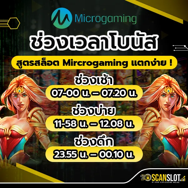 สูตรสล็อต Mircrogaming ช่วงเวลาโบนัสแตกง่าย !