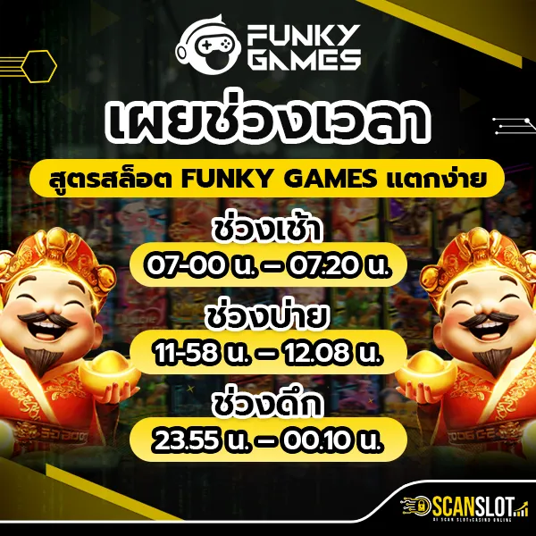 เผยช่วงเวลา สูตรสล็อต FUNKY GAMES แตกง่าย